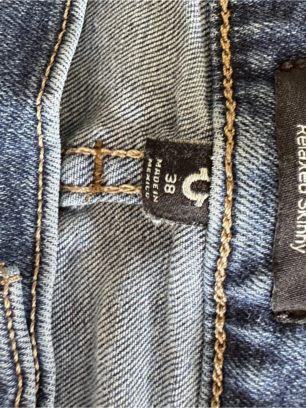 True Religion Rocco Relaxed Skinny Jeans Blue Denim Men's Size 38